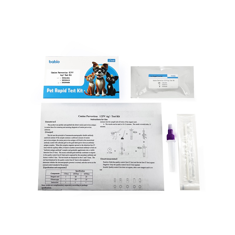 Kit per il test dell'antigene del parvovirus canino (CPV Ag).